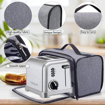 Cuisinart Toaster Cover - Dust Protection for 2-Slice Wide Slot Toasters | Zipper Closure Design