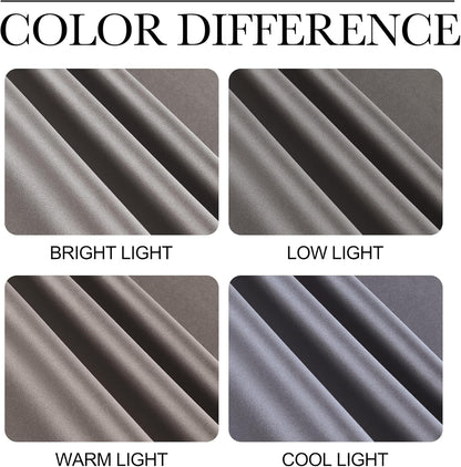 NICETOWN Room Darkening Curtains - Chrome Gray Grommet Drapes for Small Windows, 42" x 63", 2 Panels