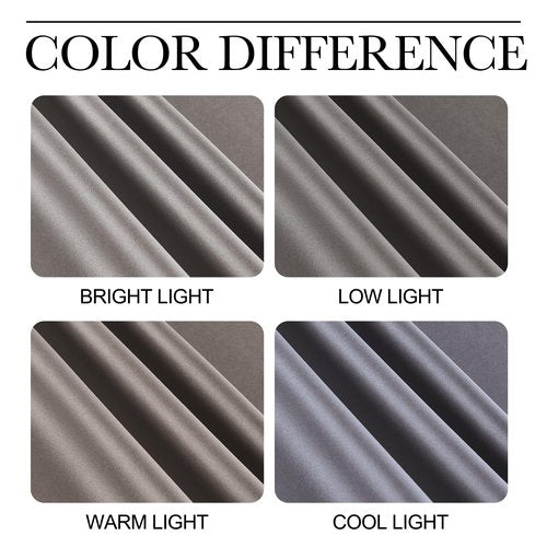 NICETOWN Chrome Gray Bedroom Curtains 63 inch Length 2 Panels, Grommet Window Treatment Thermal Insulated Solid Faux Silk Room Darkening Drapes for Kids Room, W52 x L63
