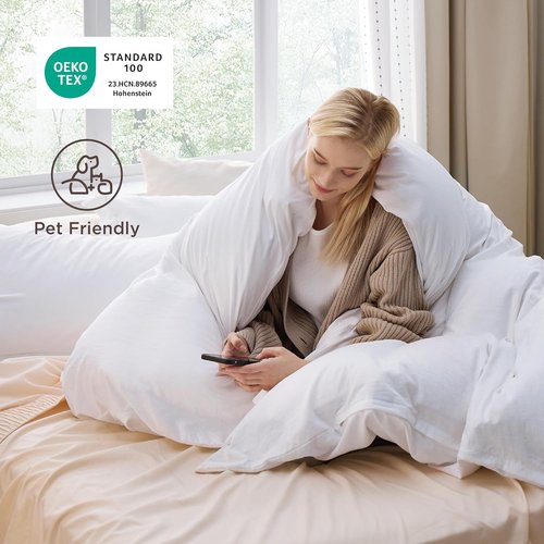 Bedsure Duvet Cover Set - Bright White Queen Size, Extra Soft 3-Piece Bedding with Zipper Closure & Pillow Shams
