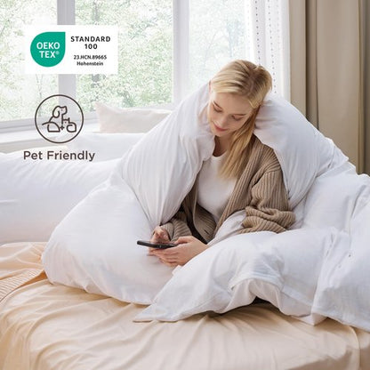 Bedsure Bright White Duvet Cover Queen Size - 3 Pieces Prewashed Extra Soft Bedding Set, Includes 1 Duvet Cover 90x90 Inches with Zipper Closure & 2 Pillow Shams, Comforter Not Included