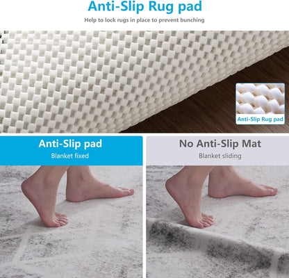 Skiennix Non-Slip Area Rug Pad - Extra Thick 9x12 Feet Anti-Skid Gripper for Hardwood Floors
