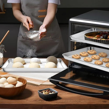 Homikit Baking Sheet Set - 2 Pack Stainless Steel Quarter Sheet Pans, 9 x 13 Inches, Non-Stick & Dishwasher Safe