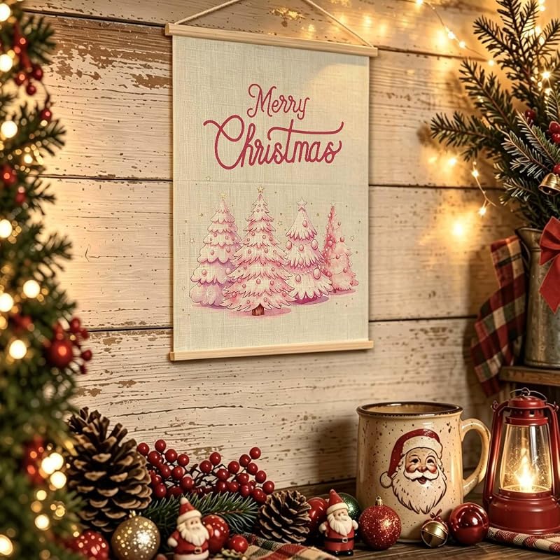 Ever-Going Tune Pink Christmas Canvas Wall Art Decor 12x16 Inches – Variation: Christmas Decor-4