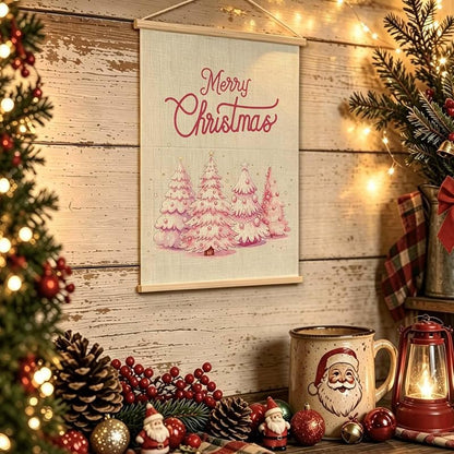 Ever-Going Tune Pink Christmas Canvas Wall Art Decor 12x16 Inches – Variation: Christmas Decor-4