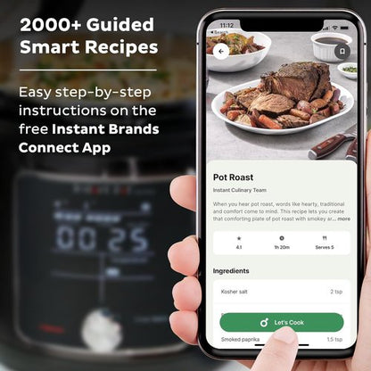 Instant Pot Pro Plus Wi-Fi 10-in-1 Pressure Cooker - Smart Cooking with 800+ Recipes, 6 Quart