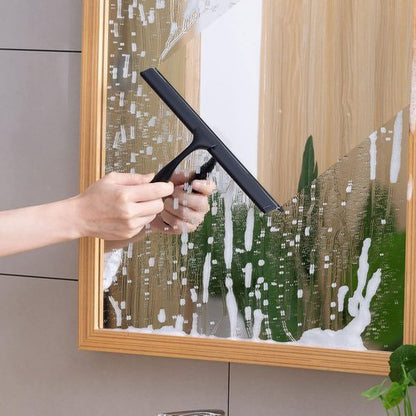 Ettori Shower Squeegee - All-Purpose Stainless Steel for Glass Doors, Windows & Mirrors | 10-Inch Black