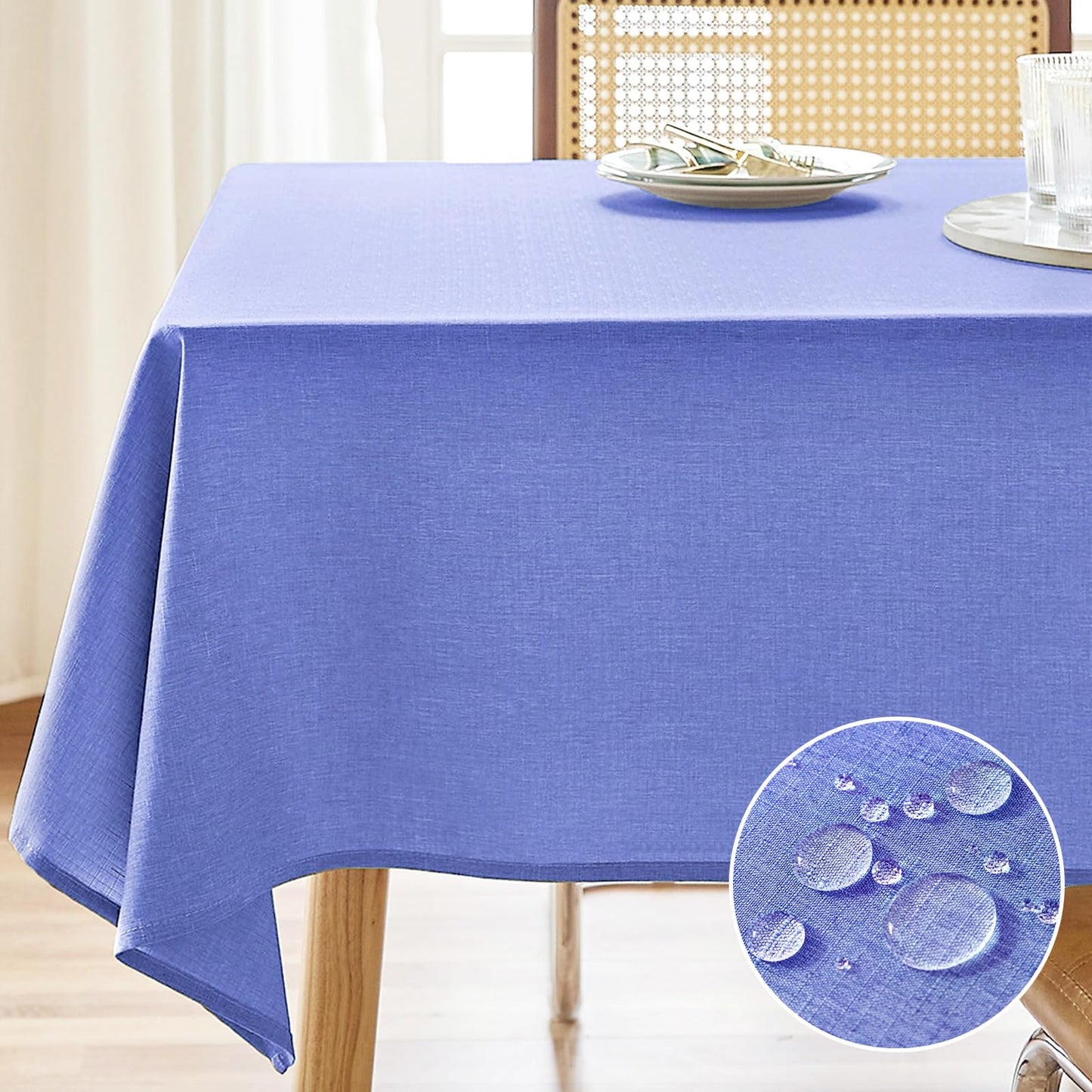 AUSSPVOCT Textured Tablecloth Rectangle 52x70 Water Resistant Spill-Proof Wipeable Table Cloth Wrinkle Free Fabric Dining Table Cover for Birthday Party Farmhouse Spring kitchen Tablecloths