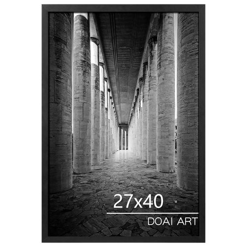 DOAI ART 27x40 Poster Frame Black, Poster Frames 27 x 40 inches or 27x40 Picture Frames with HD Plexiglass for Horizontal or Vertical Wall Mounting, Scratch-proof Safe and Artistic Large Photo Frame