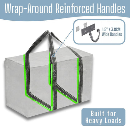 VENO Heavy Duty Moving Bags - Extra Large Storage Solution with Reinforced Handles & Strong Zippers | 4 Pack, Foldable & Reusable