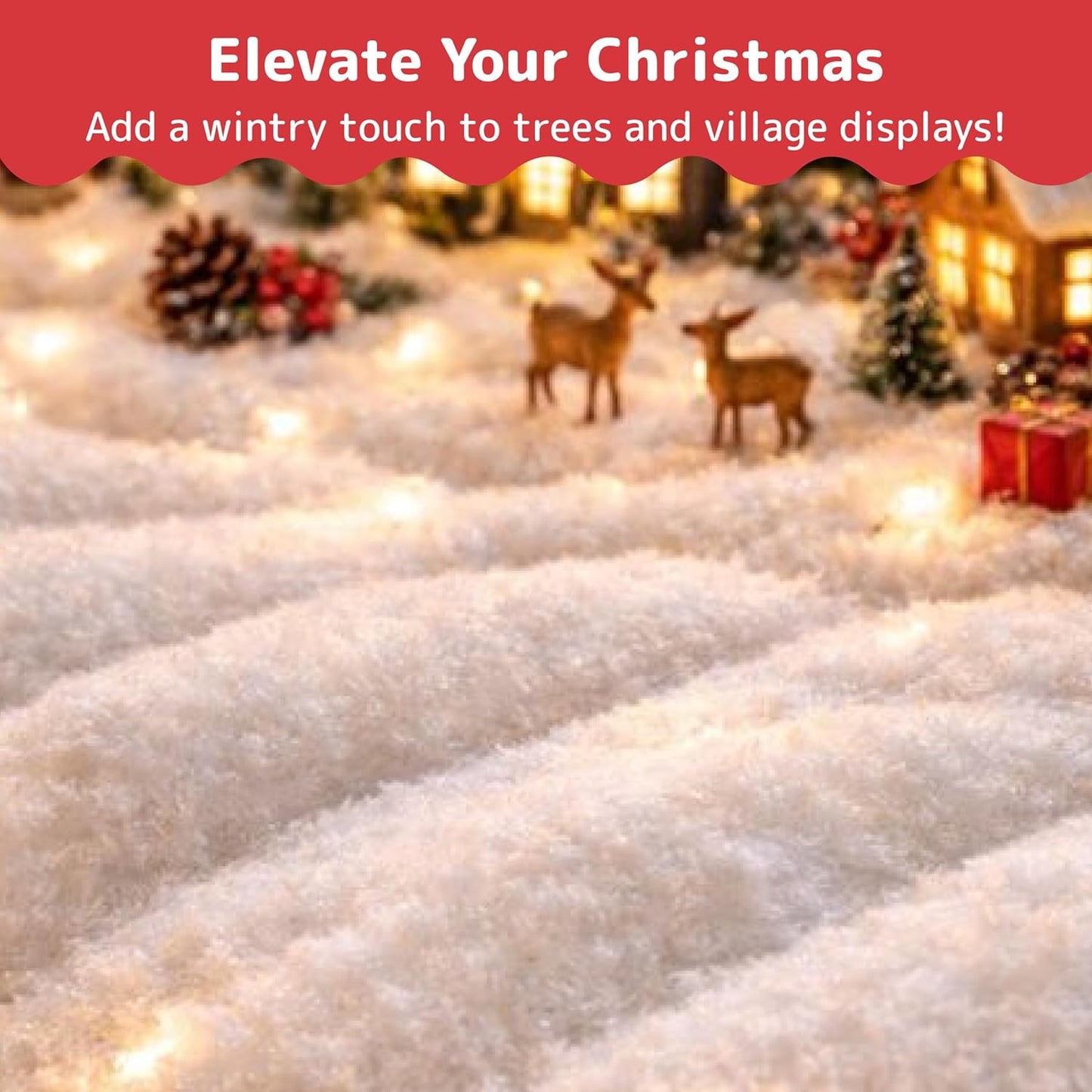 PREXTEX Artificial Snow Roll - Large Fluffy Blanket for Christmas Displays | 94"x31" Winter Wonderland Décor