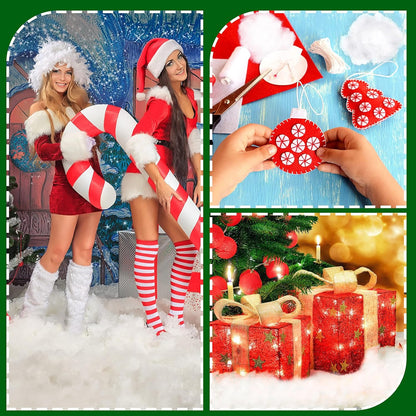 Riakrum Fake Snow Decor - Artificial Fluffy Fiber Stuffing for Holiday Tree & Party Decorations | 300g