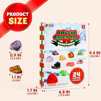 JOYIN Christmas Advent Calendar - 24 Days of Gemstone Surprises for Kids | Fun Countdown Gifts