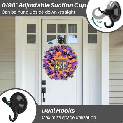 Heavy Duty Suction Cup Hooks by [Brand Name] - 5 Pack Removable Wreath Holders for Doors & Windows | Holds Up to 11 Lbs
