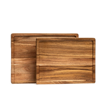 SMIRLY Wood Cutting Board, Bamboo Cutting Board Set, Chopping Board and Wooden Cutting Boards for Kitchen, Small Wood Cutting Board and butcher block (Acacia Wood, 2 Pack)