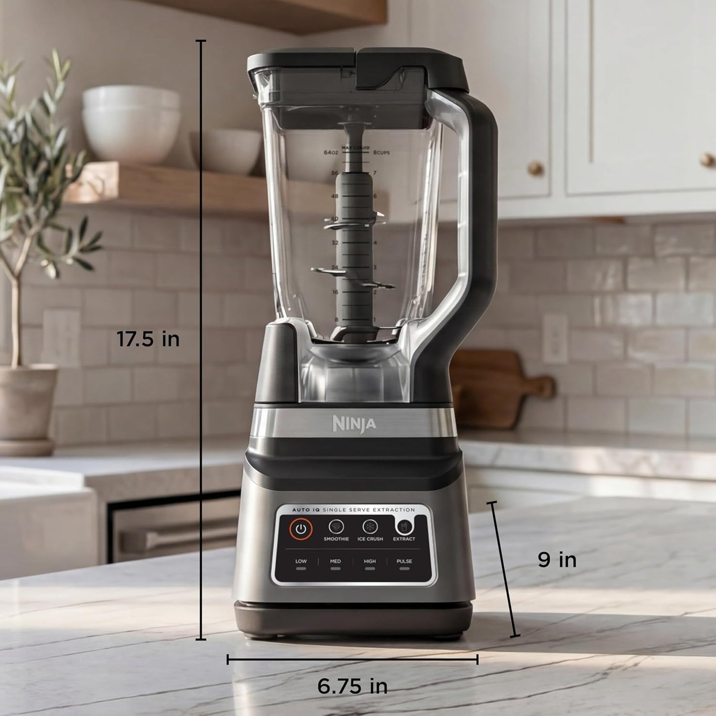Ninja BN751 Professional Plus DUO Blender - 1400 Watts, 3 Auto-IQ Programs, 72 oz Pitcher & 2 To-Go Cups, Black