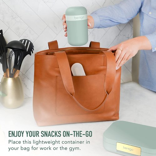 Bentgo Snack Cup - Portable Leak-Proof Snack Container with Dual-Sealing Lid | Dishwasher Safe (Mint Green)