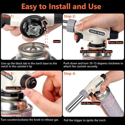 Culinary Professional Butane Torch - Adjustable Flame Cooking Tool for Crème Brûlée | Kitchen Upgrade