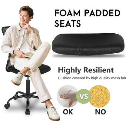 BestOffice Ergonomic Office Chair Desk Chair Mesh Computer Chair Armless Back Support Modern Executive Rolling Swivel Chair with Lumbar Support（Black）