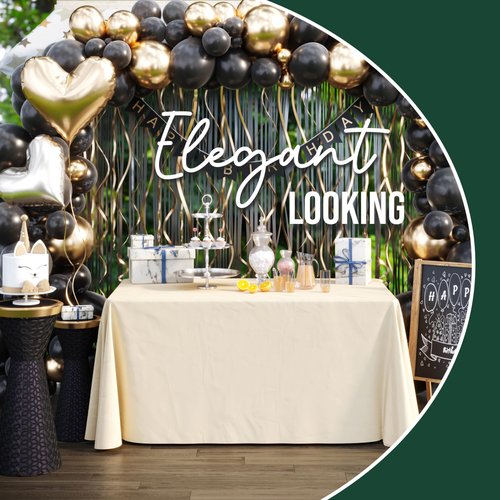 6 Pack Ivory Plastic Table Cloth - 70 x 120 Inch Rectangle Disposable Tablecloth for Parties - Rectangle Tablecloth - Disposable Table Cloths for Parties - Great for Picnics And Formal Events