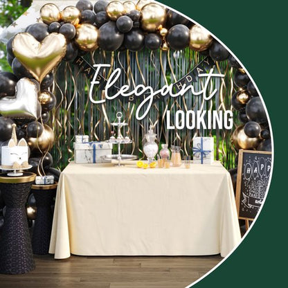 6 Pack Ivory Plastic Table Cloth - 70 x 120 Inch Rectangle Disposable Tablecloth for Parties - Rectangle Tablecloth - Disposable Table Cloths for Parties - Great for Picnics And Formal Events