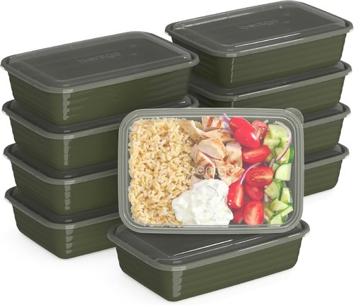 Bentgo Prep - Reusable 20-Piece Meal Prep Containers | Durable, BPA-Free, Microwave & Dishwasher Safe (Khaki Green)