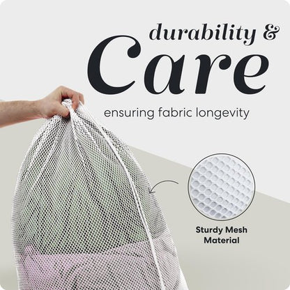Handy Laundry Mesh Laundry Bag, Extra Large 24" x 36" – Heavy Duty, Machine Washable, Secure Drawstring Closure, Durable Mesh for Delicates, Travel, College Dorm, Storage, White