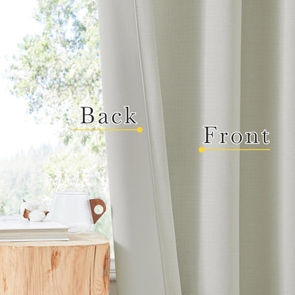 NICETOWN Room Darkening Curtains 84 inches Long Thermal Faux Linen Curtains for Bedroom 2 Panels, Pinch Pleated Light Blocking Thermal Insulated Thick Drapes for Living Room, Natural, W50 x L84