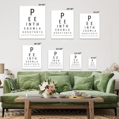 Poster Master Eye Chart & Rules Canvas - Humorous Bathroom Sign Print | Minimal Typography Decor - Available in 8x10 to 30x40