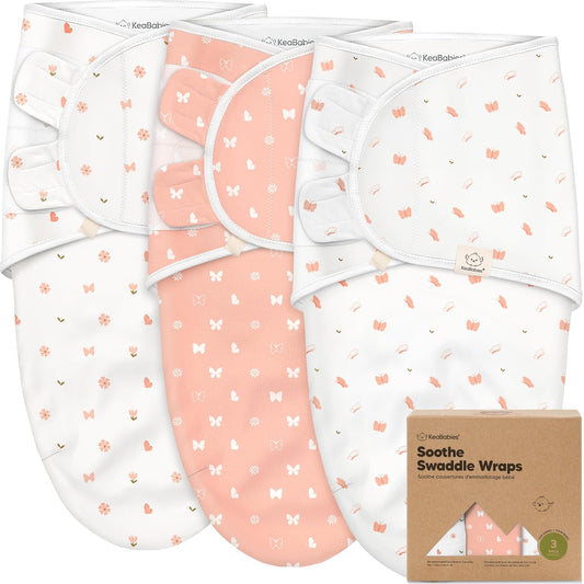 Organic Baby Swaddle Sleep Sacks by [Brand Name] - Soft & Snug for Newborns 0-3 Months | 3-Pack Butterflies, XS
