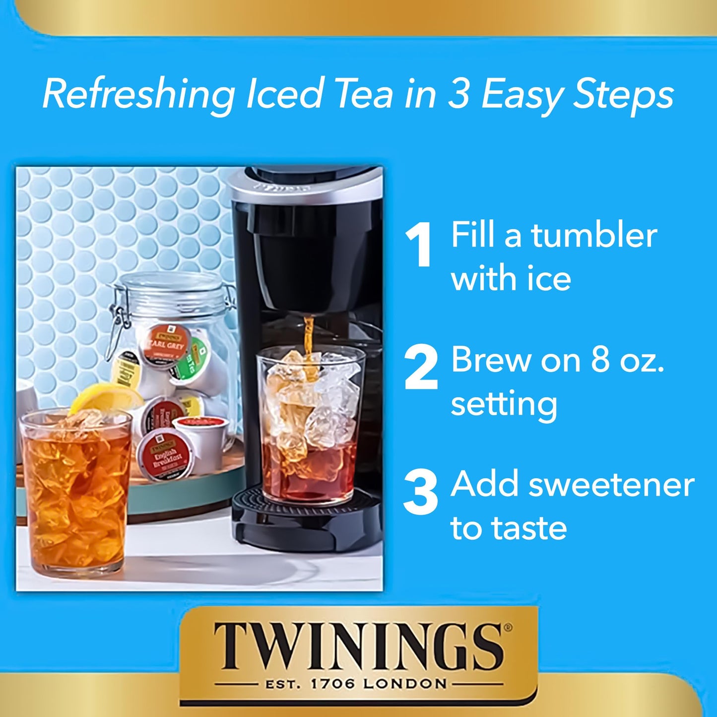 Twinings Decaf English Breakfast Tea K-Cup Pods for Keurig, 56 Count (Pack of 1), Naturally Decaffeinated Black Tea, Smooth, Flavourful, Robust, Enjoy Hot of Iced