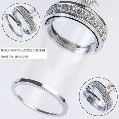 Skiennix Crystal Candle Holders - Elegant Pillar Candlesticks for Weddings & Home Decor | Perfect Centerpieces