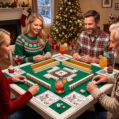 Merry Christmas Mahjong Napkins 50 Pk, 6.5 Inch - Variation: Christmas Mahjong