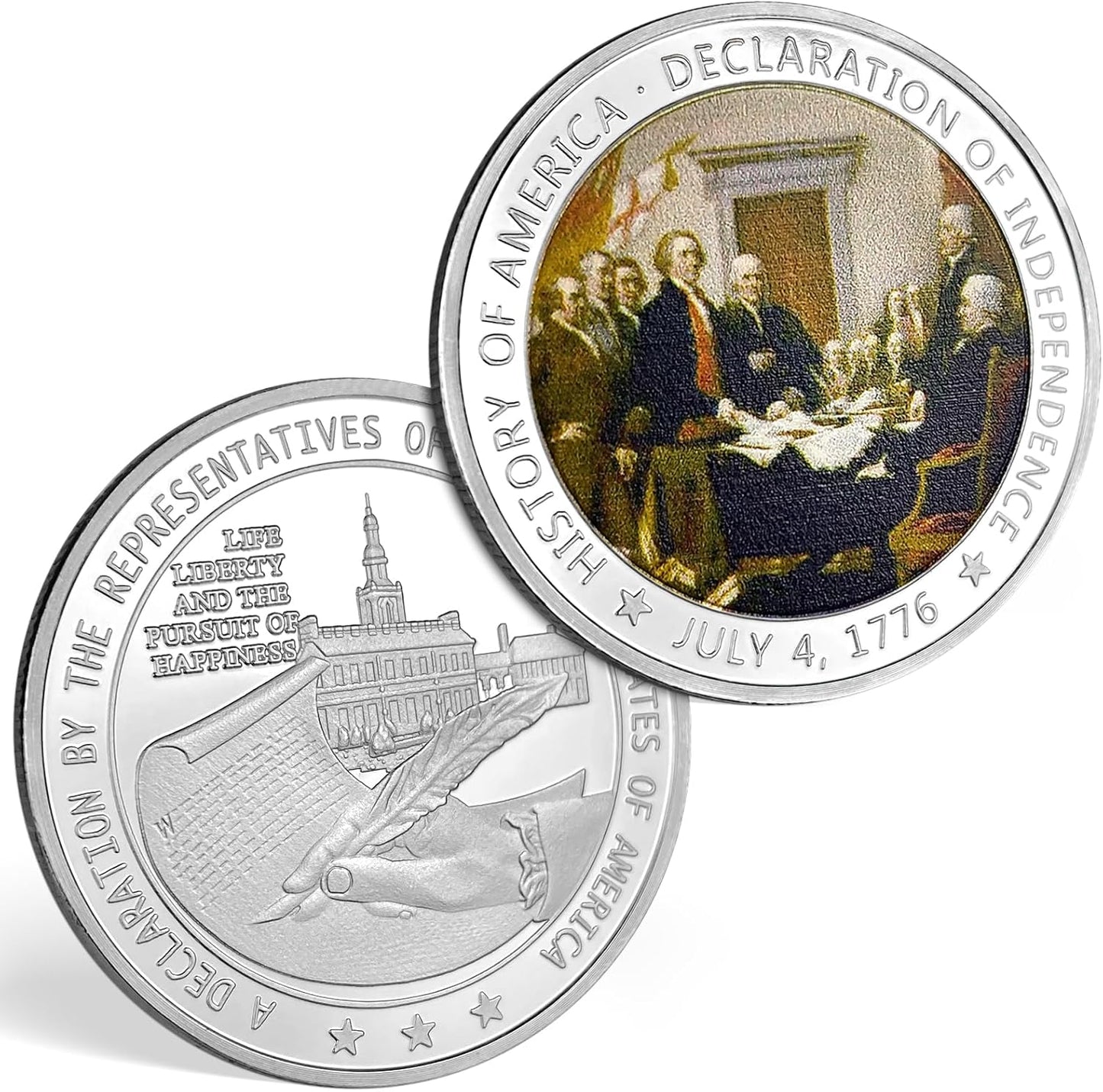 US Military Challenge Coin - 1776 Declaration of Independence Commemorative Design