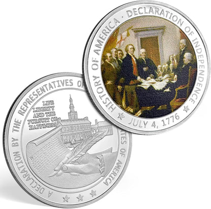 US Military Challenge Coin - 1776 Declaration of Independence Commemorative Design