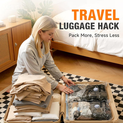 Skiennix Space Saver Vacuum Storage Bags - Portable Electric Pump Included | 15 Combo Set (5L/5M/5S) for Travel & Home