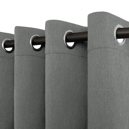 Easy-Going Linen Look Blackout Curtain Grommet Window Curtain Drapes for Bedroom, Living Room Thermal Insulated Room Darkening (2 Panels, 52x84 inch, Grey)
