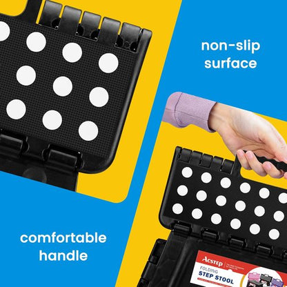 ACSTEP Folding Step Stool - Sturdy 9-Inch Collapsible Design | Non-Slip, Lightweight for Kids & Adults, 300 lbs Capacity