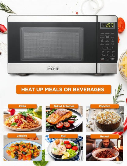 Commercial Chef 0.7 Cu. Ft. Microwave - 700W Countertop with 10 Power Levels & Digital Display