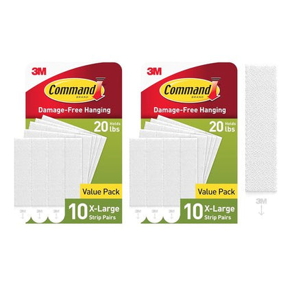 Command 20 lb XL Heavyweight Picture Hanging Strips - Damage-Free Home Decor Hangers | 20 Pairs (40 Strips)