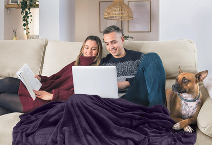 Utopia Bedding Fleece Blanket - Luxury Soft Microfiber Twin Size in Purple | Anti-Static 300GSM (60x80 Inch)