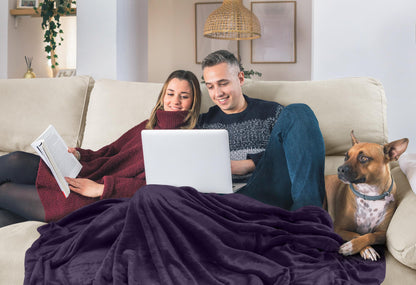 Utopia Bedding Fleece Blanket Full Size Purple 300GSM Luxury Fuzzy Soft Anti-Static Microfiber Bed Blanket (90x84 Inch)