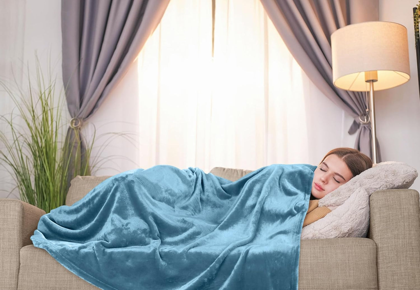 Utopia Bedding Fleece Blanket - Luxury Soft Microfiber Twin Size in Washed Blue (60x80 Inch)