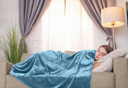 Utopia Bedding Fleece Blanket Throw Size Washed Blue 300GSM Luxury Anti-Static Fuzzy Soft Microfiber Blanket for Couch, Sofa and Bed (50x60 Inch)