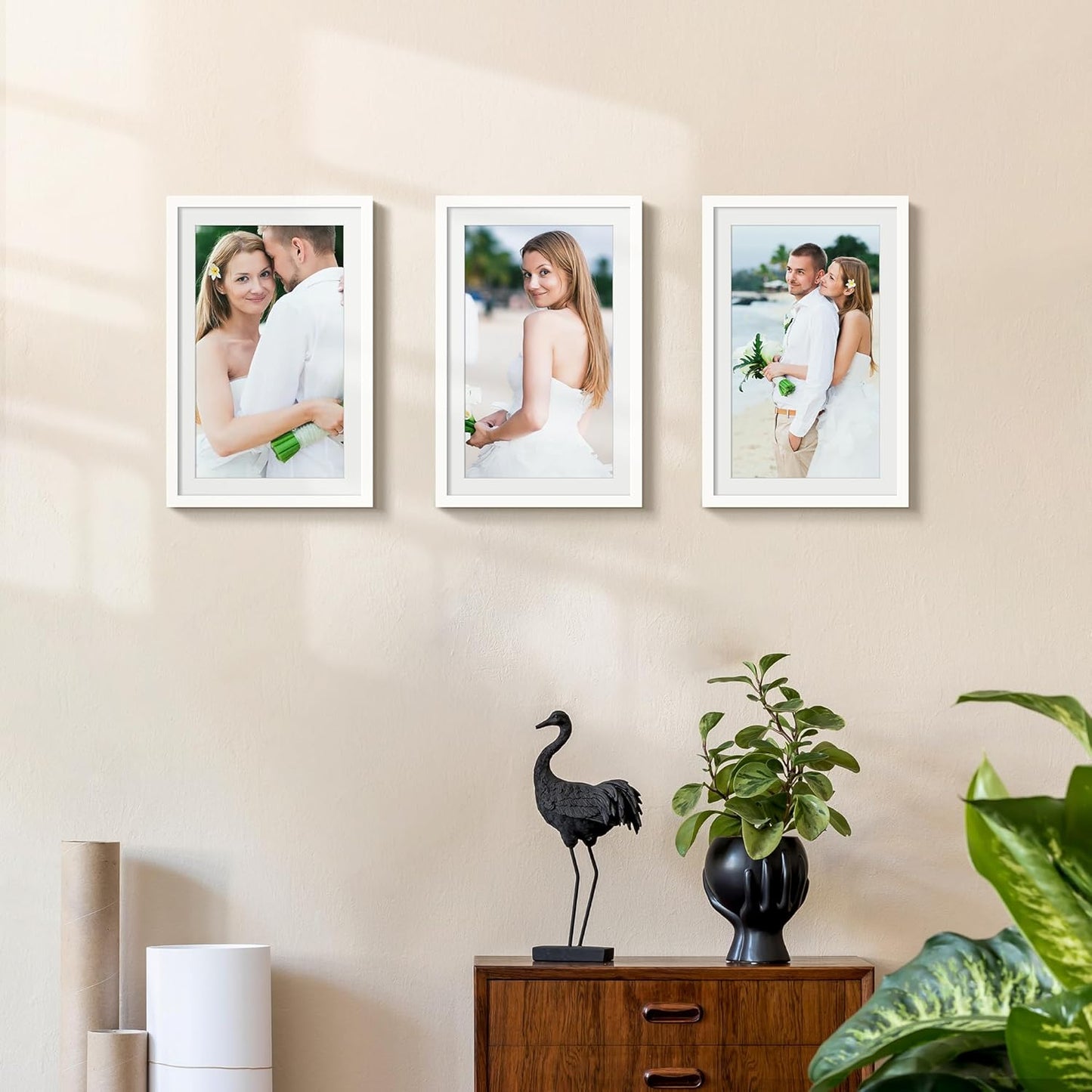 Upsimples 11x17 Picture Frame - Versatile Display for 9x15 with Mat or 11x17 Without - White, 1 Pack
