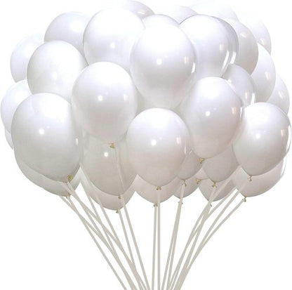 Jonhamwelbor White Balloons - 12-Inch Matte Latex Helium Balloons | 100-Pack for Weddings, Birthdays & Baby Showers