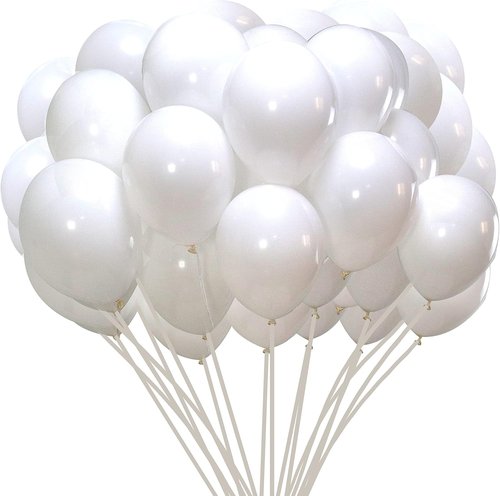 Jonhamwelbor White Balloons - 12-Inch Matte Latex Helium Balloons | 100-Pack for Weddings, Birthdays & Baby Showers
