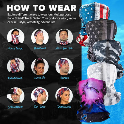 S A Company UV Face Shield 5-Pack - UV 30+ Multipurpose Neck Gaiter Balaclava for Adults | Various Colors