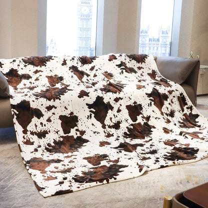 Cow Print Blanket King Size, Super Soft Cozy Plush Cow Blankets, Lightweight Microfiber Fleece Throw for Couch Sofa Bed 90"x108"