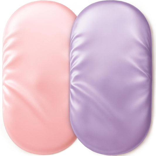Skiennix Satin Bassinet Sheets - Soft Silk Feel for Cradle Mattress | 2 Pack in Pink & Purple